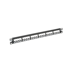 Panel de Parcheo Modular Mini-Com (Sin Conectores), Plano, Totalmente Blindado, de 24 Puertos, 1UR
