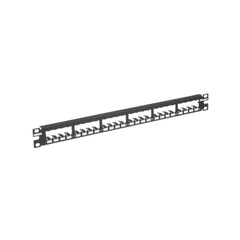 Panel de Parcheo Modular Mini-Com (Sin Conectores), Plano, Totalmente Blindado, de 24 puertos, 1UR