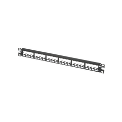 Panel de Parcheo Modular Mini-Com (Sin Conectores), Plano, Totalmente Blindado, de 24 Puertos, 1UR