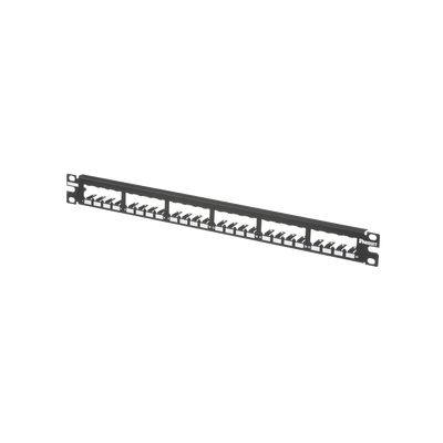 Panel de Parcheo Modular Mini-Com (Sin Conectores), Plano, Totalmente Blindado, de 24 puertos, 1UR