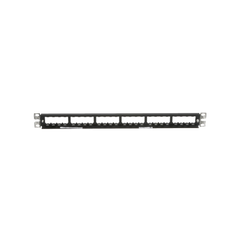 Panel de Parcheo Modular Mini-Com (Sin Conectores), Plano, Totalmente Blindado, de 24 Puertos, 1UR