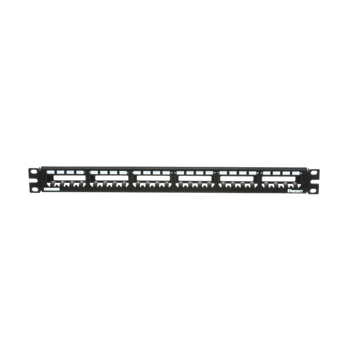 Panel de Parcheo Modular Mini-Com (Sin Conectores), Plano, Totalmente Blindado, de 24 Puertos, 1UR