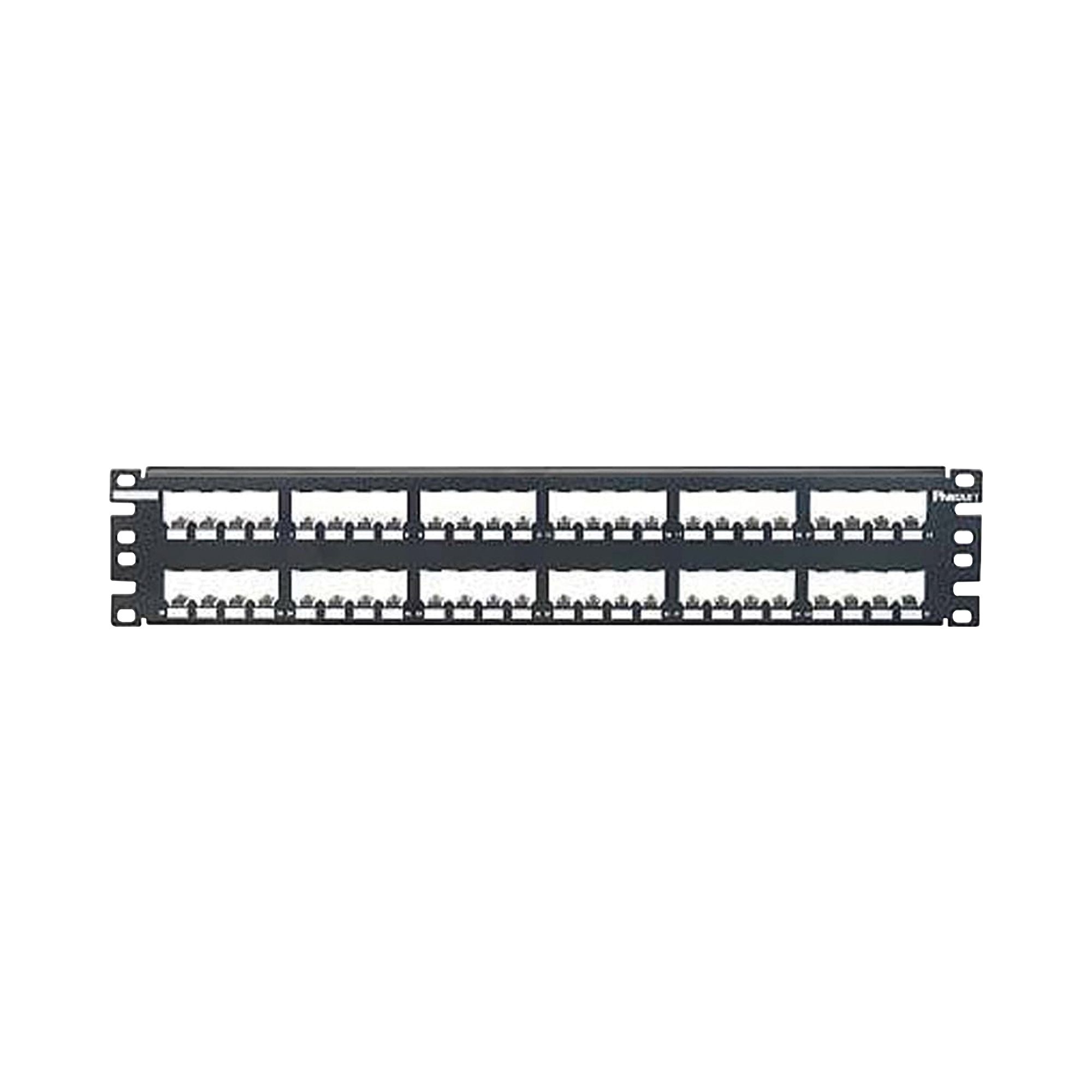 Panel de Parcheo Modular Mini-Com (Sin Conectores), Plano, Totalmente Blindado, de 48 Puertos, 2UR