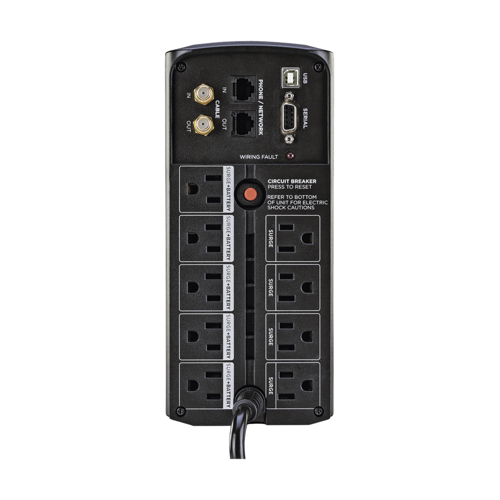UPS de 850 VA/510 W, Topología Línea Interactiva, Entrada 120 Vca NEMA 5-15P, Tipo Mini Torre, Con 9 Tomas NEMA 5-15R