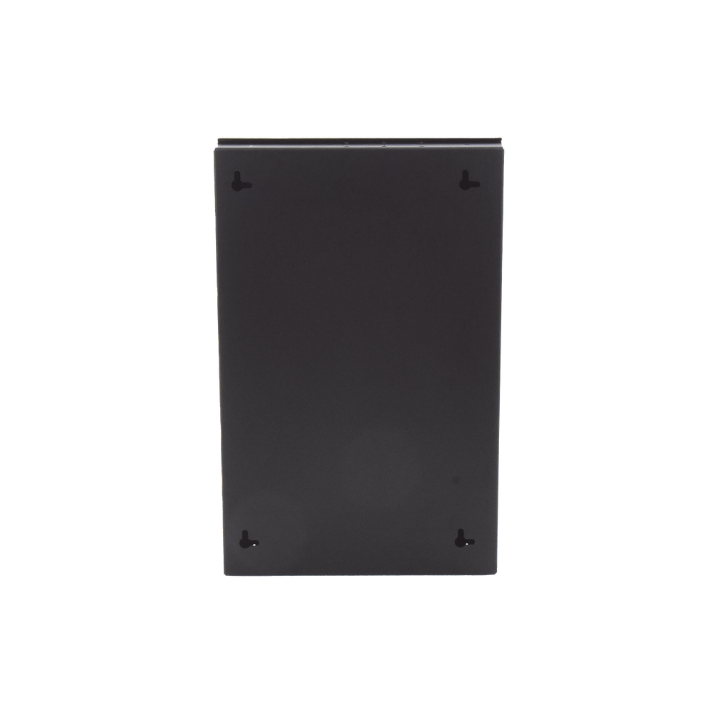 Punto de Consolidación Para 24 Puertos, Con Espacio Para 1 UR, Instalación en Piso, Pared o Techo, Fabricado en Acero, Color Negro