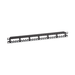 Panel de Parcheo Modular Mini-Com (Sin Conectores), Plano de Instalación al Ras, Sin Blindaje, de 24 Puertos, 1UR