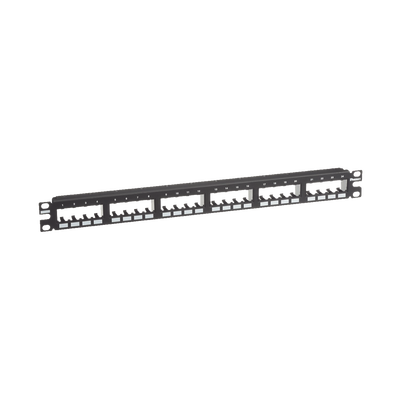 Panel de Parcheo Modular Mini-Com (Sin Conectores), Plano de Instalación al Ras, Sin Blindaje, de 24 puertos, 1UR