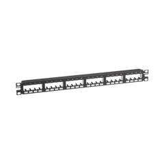 Panel de Parcheo Modular Mini-Com (Sin Conectores), Plano de Instalación al Ras, Sin Blindaje, de 24 puertos, 1UR