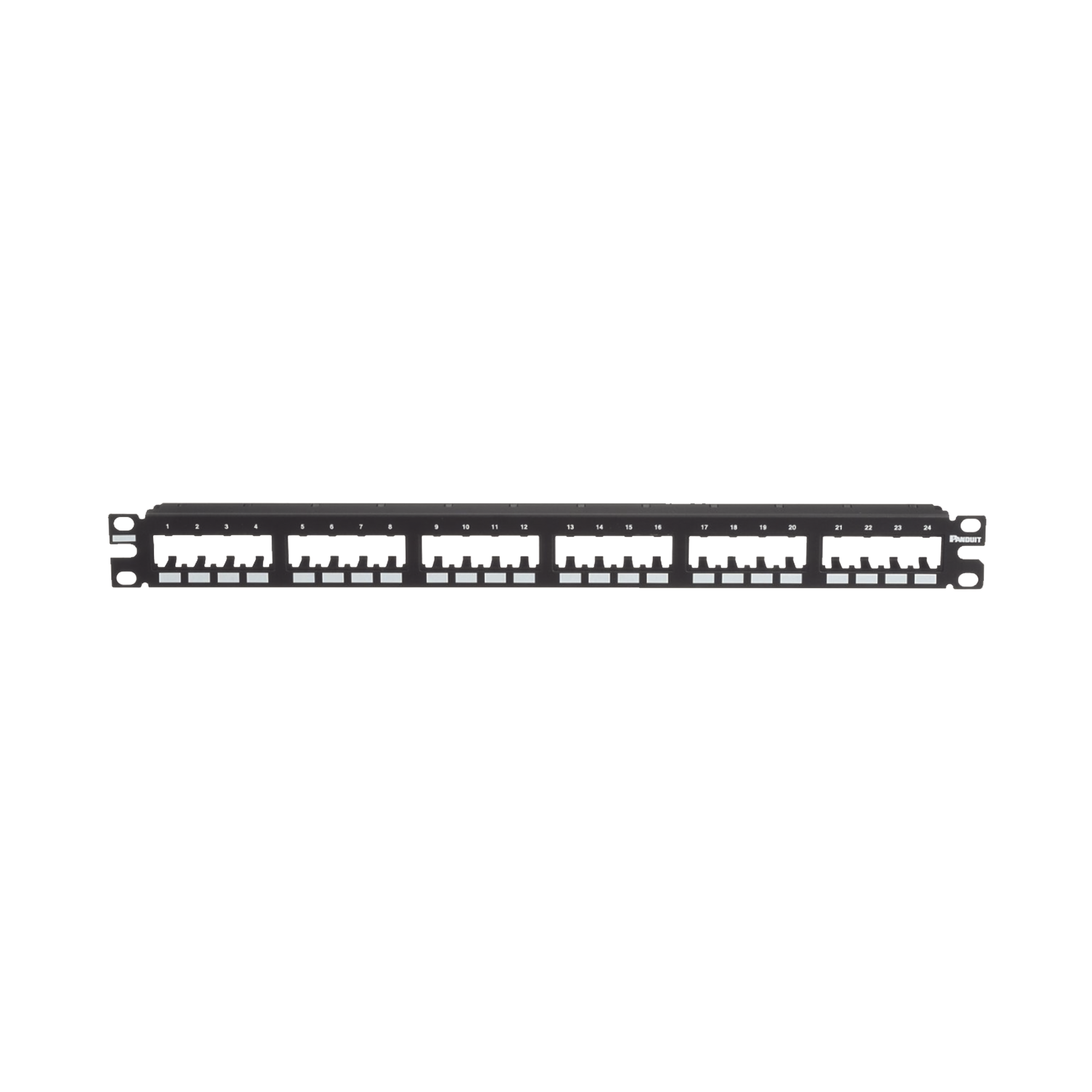 Panel de Parcheo Modular Mini-Com (Sin Conectores), Plano de Instalación al Ras, Sin Blindaje, de 24 Puertos, 1UR