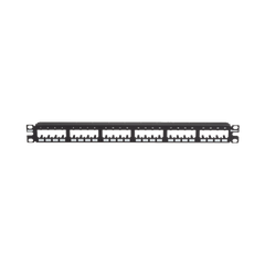 Panel de Parcheo Modular Mini-Com (Sin Conectores), Plano de Instalación al Ras, Sin Blindaje, de 24 Puertos, 1UR
