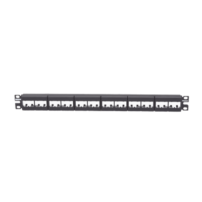 Panel de Parcheo Modular Mini-Com (Sin Conectores), Plano, Sin Blindaje, de 24 puertos, 1UR