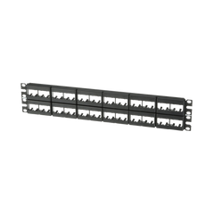 Panel de Parcheo Modular Mini-Com (Sin Conectores), Plano, Sin Blindaje, de 48 Puertos, 2 UR