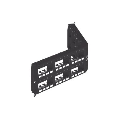 Panel de Parcheo Modular Mini-Com (Sin Conectores), Angulado Instalación la Ras, Sin Blindaje, de 48 puertos, 2UR