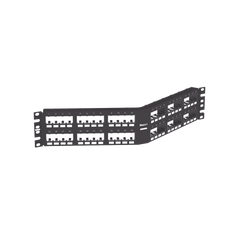 Panel de Parcheo Modular Mini-Com (Sin Conectores), Angulado Instalación la Ras, Sin Blindaje, de 48 Puertos, 2UR
