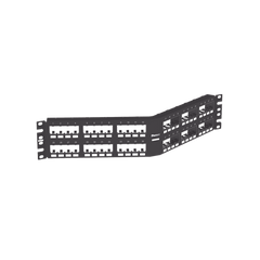 Panel de Parcheo Modular Mini-Com (Sin Conectores), Angulado Instalación la Ras, Sin Blindaje, de 48 puertos, 2UR