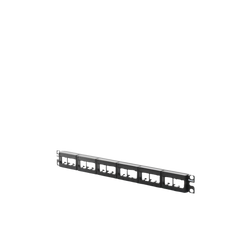 Panel de Parcheo Modular Mini-Com (Sin Conectores), Plano, Sin Blindaje, Con Etiqueta y Cubierta, de 24 Puertos, 1UR