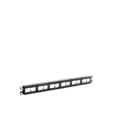 Panel de Parcheo Modular Mini-Com (Sin Conectores), Plano, Sin Blindaje, Con Etiqueta y Cubierta, de 24 Puertos, 1UR