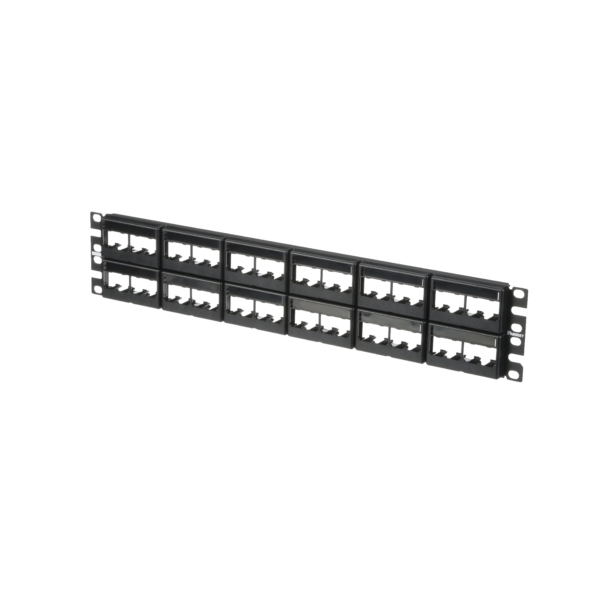Panel de Parcheo Modular Mini-Com (Sin Conectores), Plano, Sin Blindaje, Con Etiqueta y Cubierta, de 48 Puertos, 2UR