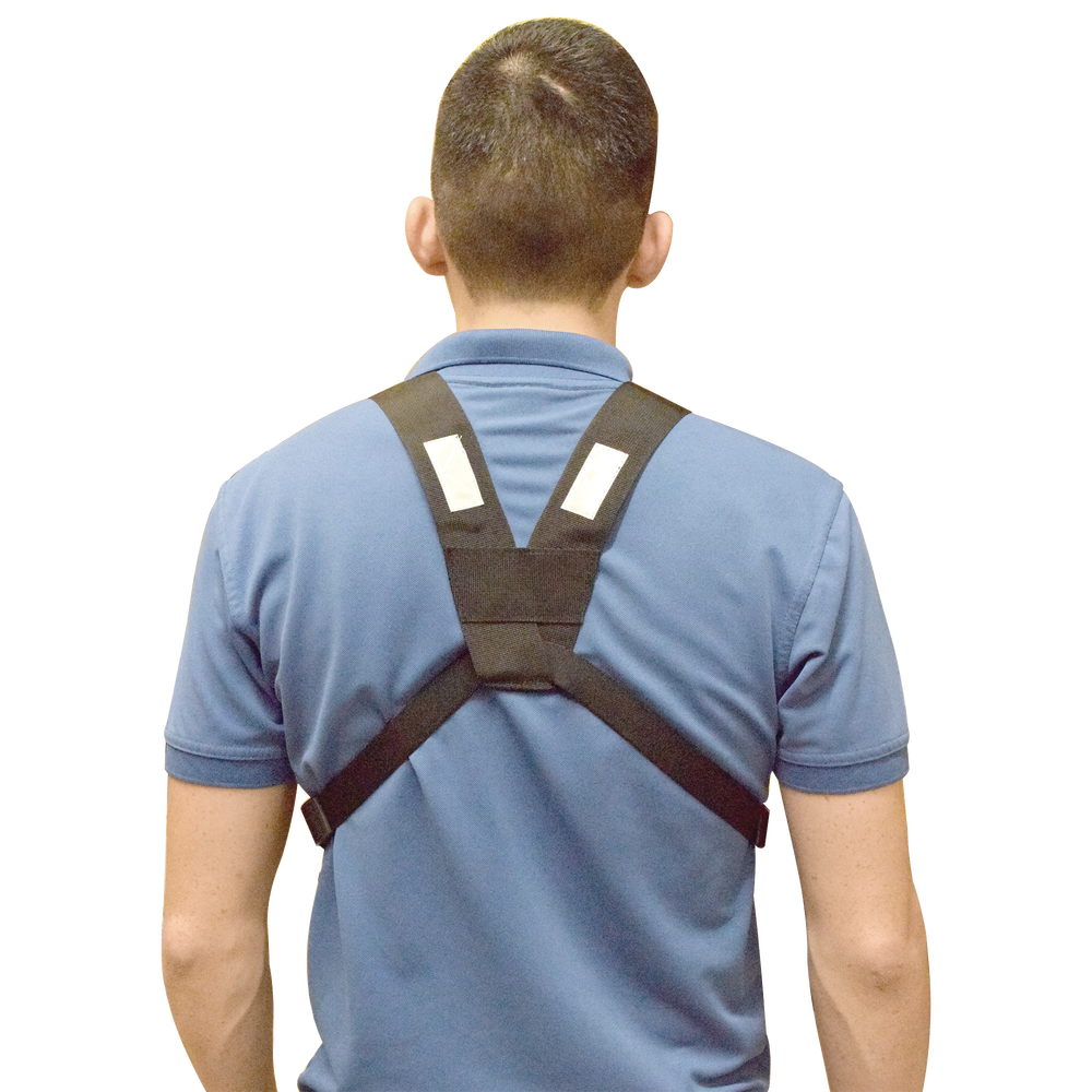 Pechera Universal con soporte para radio, sostén de bolígrafo y seguridad para la bolsa con cinta adherente. Logo TX-PRO.