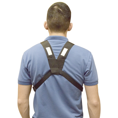 Pechera Universal con soporte para radio, sostén de bolígrafo y seguridad para la bolsa con cinta adherente. Logo TX-PRO.