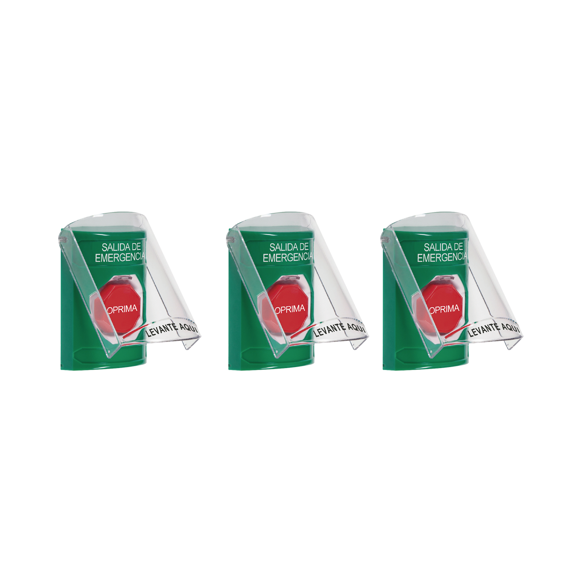 Paquete de 3 Botones con 3 Diferentes Métodos de Activación y 3 Mensajes Diferentes, Color Verde