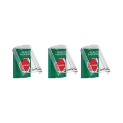 Paquete de 3 Botones con 3 Diferentes Métodos de Activación y 3 Mensajes Diferentes, Color Verde