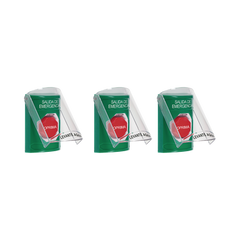 Paquete de 3 Botones con 3 Diferentes Métodos de Activación y 3 Mensajes Diferentes, Color Verde
