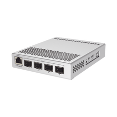 (CRS305-1G-4S+IN) Switch administrable Sistema Operativo Dual, puerto 1G Rj45, 4 puertos 10G SFP+ para Escritorio