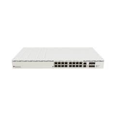Cloud Router Switch 16 puertos, 8 PoE+ y 8 PoE++, Fuentes redundantes Hot-Swap