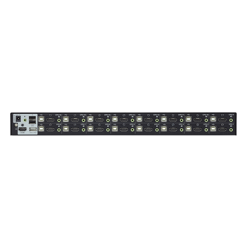 Consola KVM USB | 16 Computadoras HDMI | Hub USB 2.0 | Modo Multipantalla | Video DynaSync™ | Soporta Audio | Calidad 1080p/1920x1200 | Soporte Multiplataforma