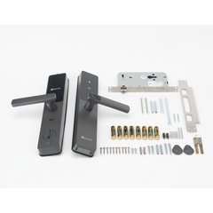 Cerradura Inteligente / Wi-Fi / Bluetooth  / Códigos Temporales Para Visitantes / Lectura de Huella / Lectura de Tag / Contraseña /  Botón para Timbrar / Apertura Remota /  Alarma Anti-intrusión /  No Requiere HUB