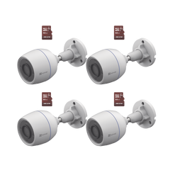 Kit de Camaras WiFi, Incluye 4 Piezas CS-H3C y 4 Piezas HS-TF-E1/32G  / Detección de Movimiento