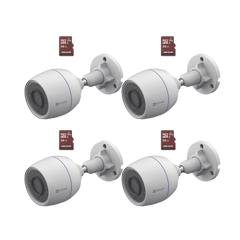 Kit de Camaras WiFi, Incluye 4 Piezas CS-H3C y 4 Piezas HS-TF-E1/32G  / Detección de Movimiento