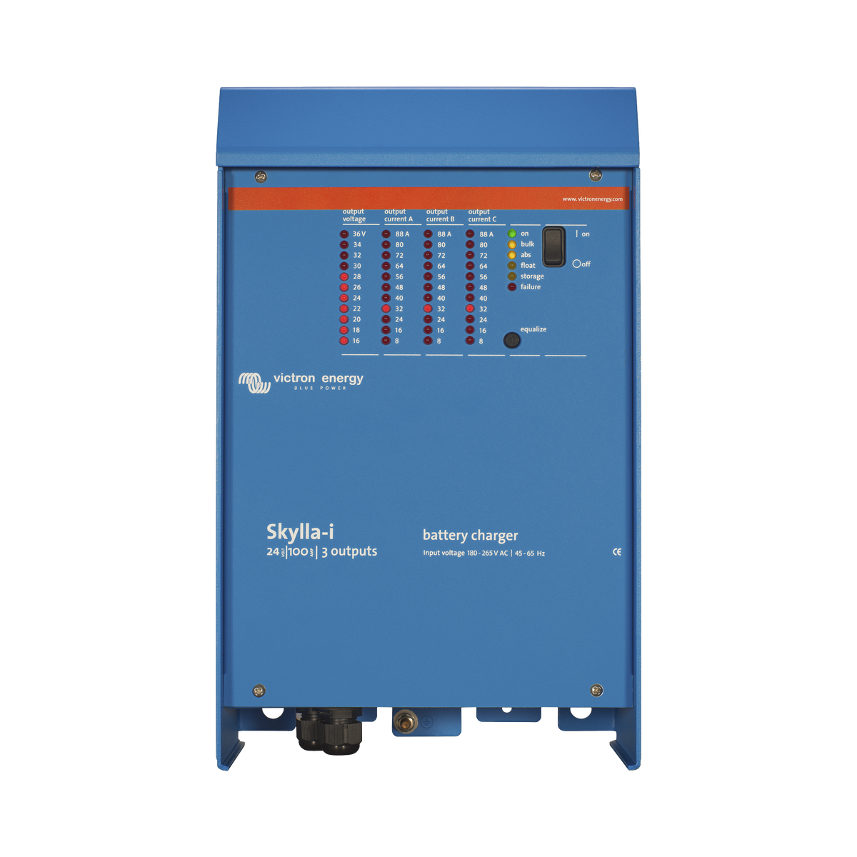 Skylla-i 24/100 / Cargador de Baterías para Ambientes Marinos 24 V, 100 A / Bancos de 500 a 1000 Ah