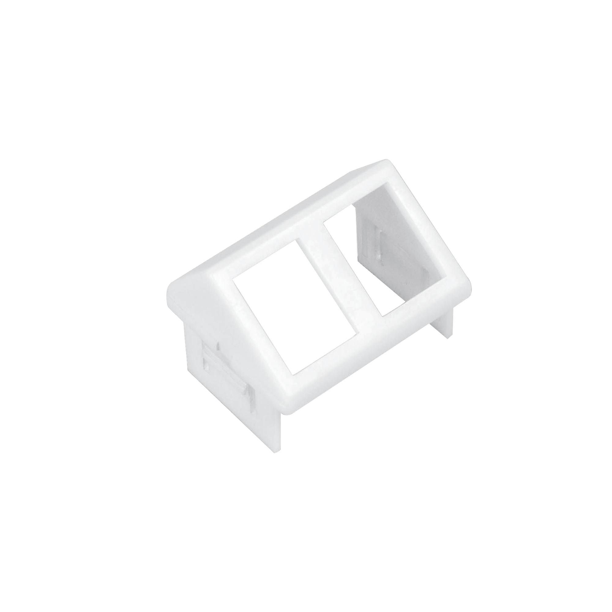 Adaptador para Placa de Pared CT, de Dos Salidas, Angulado, Color Blanco