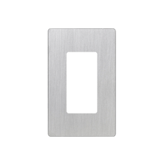 Placa de pared 1 espacio, diseño tipo metálico, para atenuador (dimmer), apagador ó control remoto inalámbrico LUTRON.