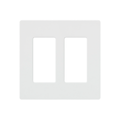 Placa de pared 2 espacios, para atenuador (dimmer), apagador ó control remoto inalámbrico LUTRON.