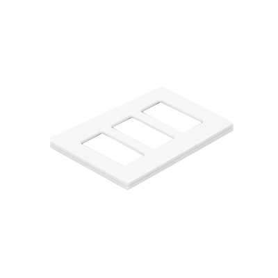 Placa de pared 3 espacios, color blanco, para atenuador (dimmer), switch ó control remoto PICO inalámbrico.