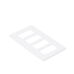 Placa de pared 4 espacios, color blanco, para atenuador (dimmer), switch ó control remoto PICO inalámbrico