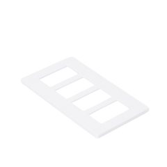 Placa de pared 4 espacios, color blanco, para atenuador (dimmer), switch ó control remoto PICO inalámbrico