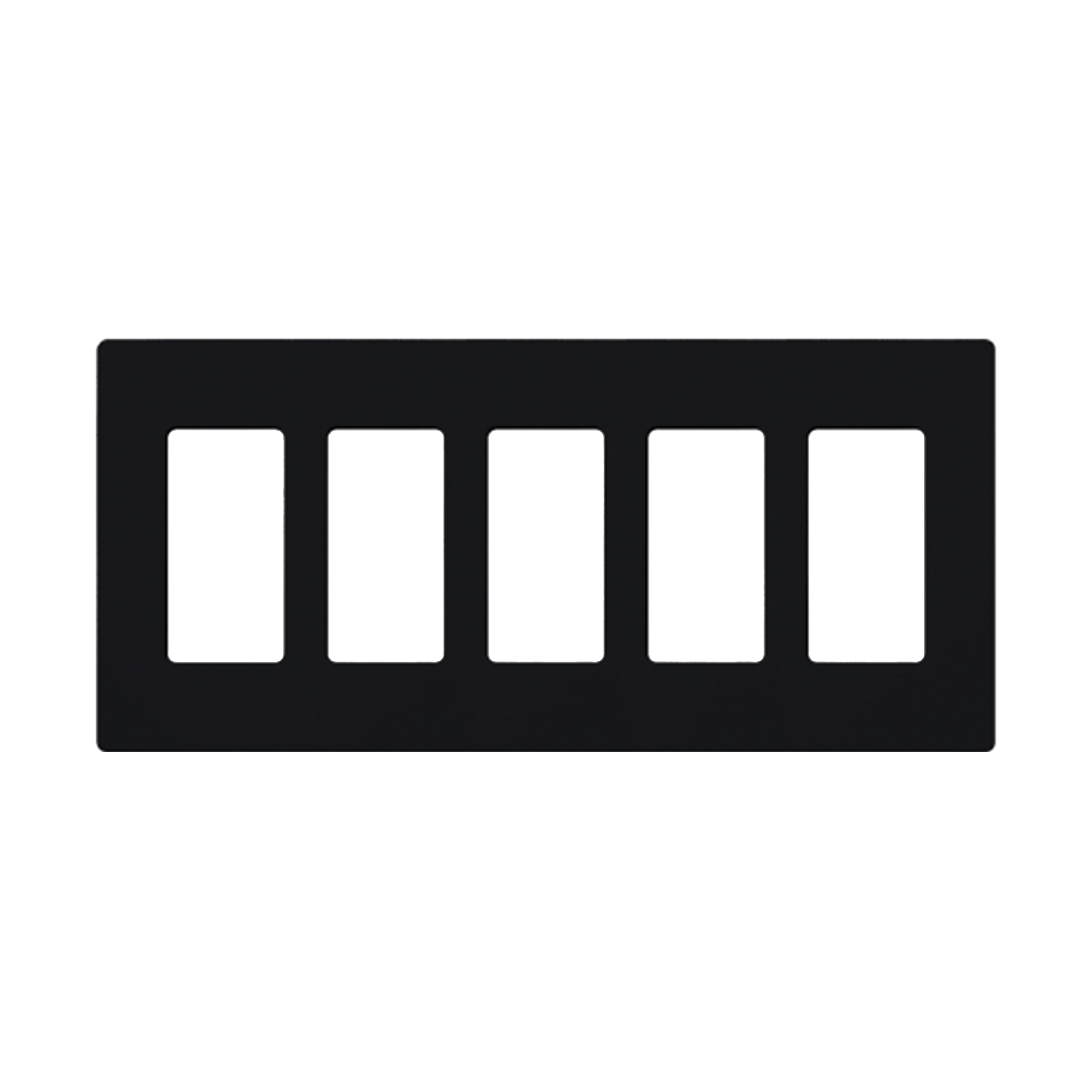 Placa de pared 5 espacios, para atenuador (dimmer), switch ó control remoto PICO inalámbrico