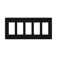 Placa de pared 5 espacios, para atenuador (dimmer), switch ó control remoto PICO inalámbrico
