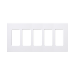 Placa de pared 5 espacios, para atenuador (dimmer), switch ó control remoto PICO inalámbrico