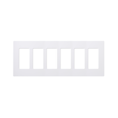 Placa de pared 6 espacios, para atenuador (dimmer), switch ó control remoto PICO inalámbrico
