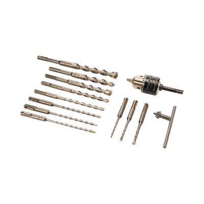 Juego de 14 piezas de Brocas, Cinceles y Broquero SDS Plus Makita