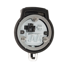Dispositivo Circular de Puertos de Acceso a Datos, Con Dos Espacios Para Módulos Mini-Com y Un Receptáculo NEMA 5-15R, Protección IP66, de 3" de Diámetro