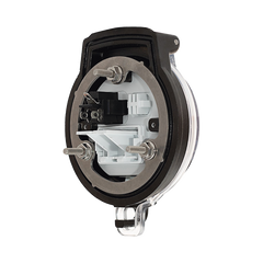 Dispositivo Circular de Puertos de Acceso a Datos, Con Dos Espacios Para Módulos Mini-Com y Un Receptáculo NEMA 5-15R, Protección IP66, de 3" de Diámetro