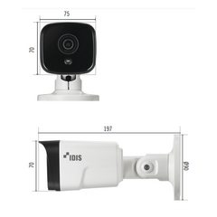 Bala IP 8MP (Intelligent Codec) | Lente Fijo 3.3 mm | microSD (256 GB) | IK10/ Exterior IP67 |  IR 30 m | Entrada/Salida de Alarma | POE | Audio de Dos Vias | ICR Dia/Noche | Videoanalitico Embebidos