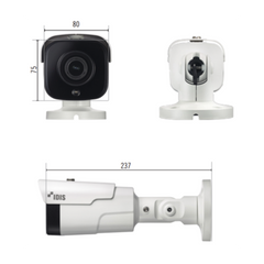 Bala IP 8 MP | IK10/IP67 |  IR 40 M | Entrada/Salida de Alarma | POE | Audio de Dos Vias | MicroSD (256 GB)