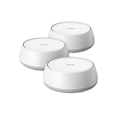 KIT 3 Routers Inalámbrico MESH Interior para Hogar / Doble Banda Wi-Fi 7 BE3600 Mbps / 2 Puerto 2.5 Gigabit WAN/LAN / 4 Antenas Internas / Operación Multi-Link MLO / Administración Mediante la App Deco (iOS, Android) / HomeShield